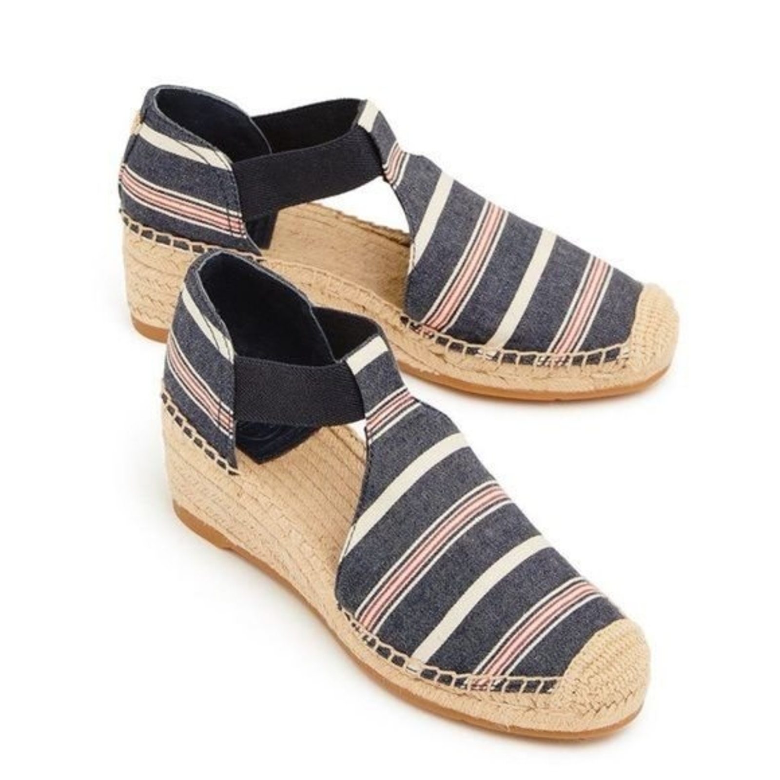 Tory Burch Catalina Espardrille Wedge Striped Heel | eBay