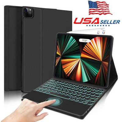 For iPad Pro 12.9'' 6/5/4th/3rd Gen Smart Case Keyboard Backlit Touchpad PU Cover