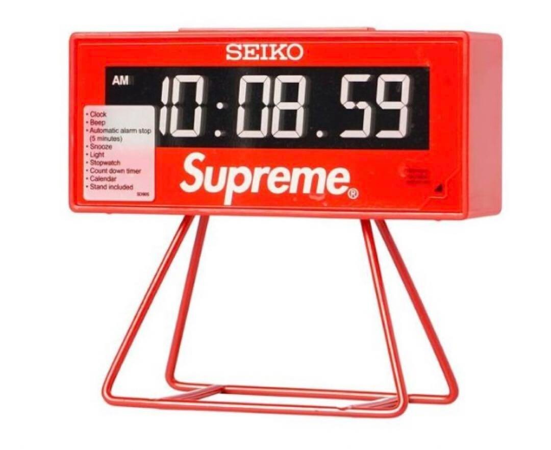 Supreme × SEIKO Marathon Clock Red Digital QHL905RL with 2