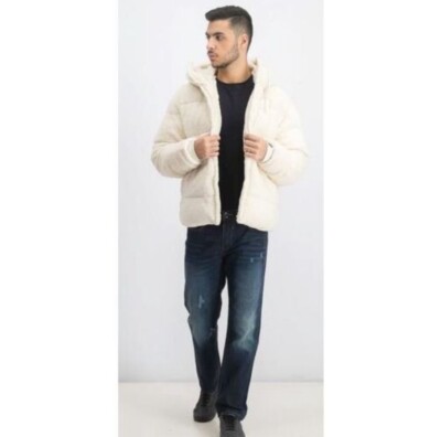 Puma X Big Sean Puffer Jacket With Hoodie Birch Beige Men s Size M