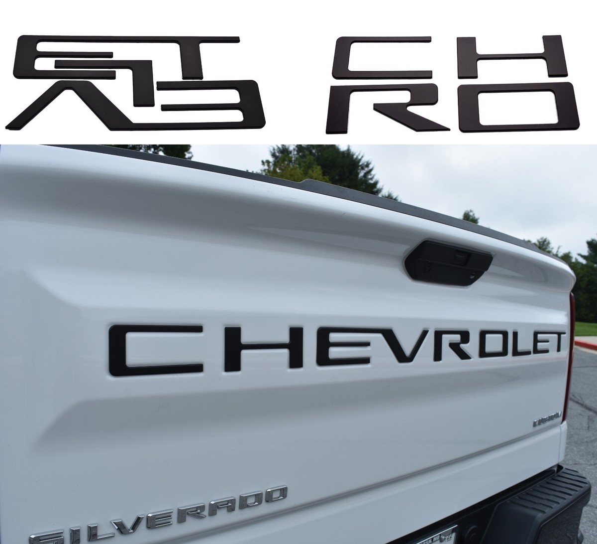 Blackout Auto Mods Raised Tailgate Letters – Fits 2019-2026 Chevy Silverado 1500/2500/3500 – Matte Black, USA Made