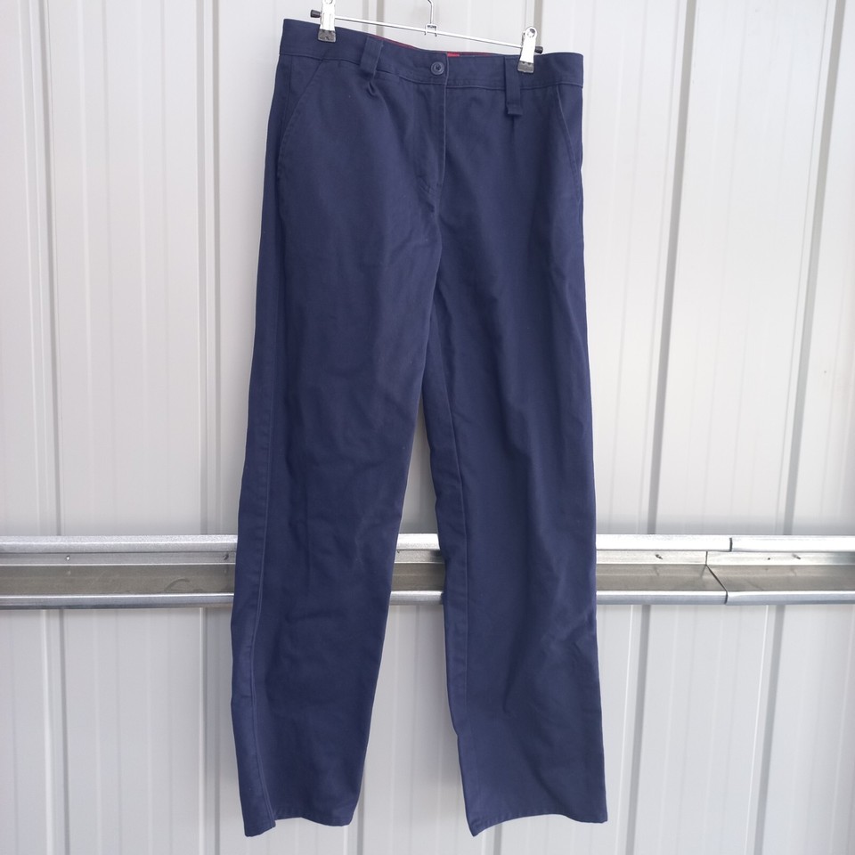 😇 Hard Yakka Size 10 Work Pants Navy Stretch Cargo Cotton Like New W80 L80