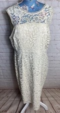 Women’s Bonmarche Signature Cream Lace Occasion Dress Size 18 New With Tags