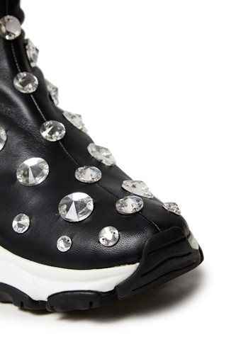 RRP€1030 VALENTINO GARAVANI Leather Sneakers US8 UK5 EU38 Black Embellished - Bild 6 von 8