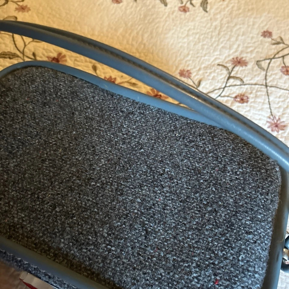 复古蓝色粗花呢 Skyway 火车盒化妆/化妆品盒 — 第 4/4 张图片