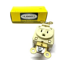 Hubbell HBL5261I Ivory Receptacle 125V 15A  