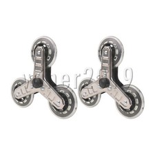 2Pieces Shopping Cart Stair Climbing Wheels Triangle Wheel 8" Silver for Trolley