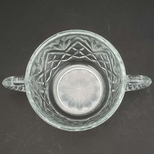 Vtg Anchor Hocking Pineapple Cut Round Butter Dish Creamer Covered Sugar Prescut - Picture 18 of 20