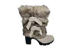 Bearpaw Botas de Plataforma Tacones Bridget Arena Gamuza Piel Sintética Para Mujer Talla 7”
