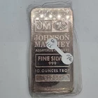 10 OZ  .999 FINE SILVER BAR  BY  JOHNSON MATTHEY