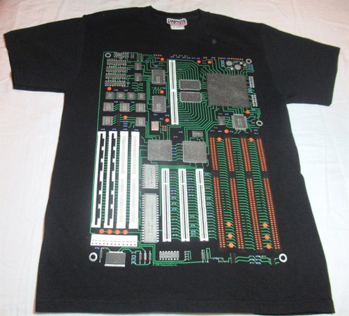 Vtg 90s 1996 Computer Gear Tech T Shirt Mens M Medium Double Sided