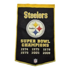 Pittsburgh Steelers NFL Dynasty Banner Winning Streak Wool Embroidered 24x36