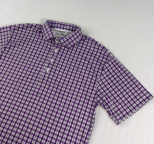 Collars  Co Shirt Men M Purple Polo Short Sleeve Performance Stretch Preppy