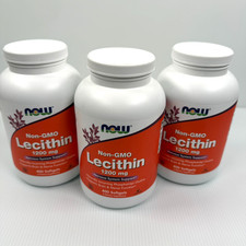 Lot 3 NOW Foods Non-GMO Lecithin 1200mg 400 x 3  1200 Softgels Exp: 11/2028