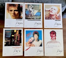 DAVID BOWIE SET OF 6 RARE HMV PROMO SIGNED PRINTS 1990 GLOSSY A4 CARD NEAR MINT