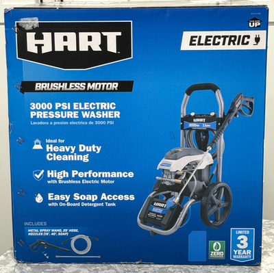 #ad HART 3000PSI 1.1 GPM Cold Water Electric Pressure Washer Brushless Motor $299.99