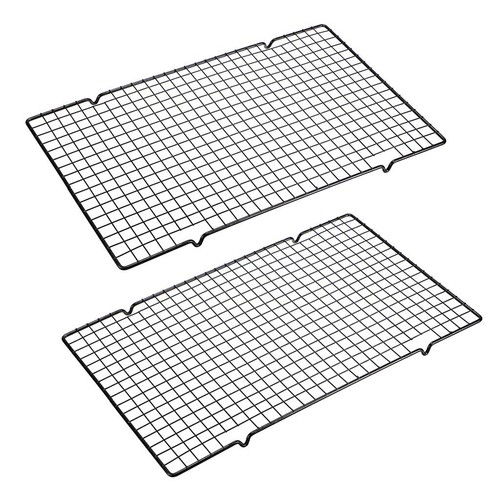 Set of 2 Baking Cooling Rack, 10” x 16” Non-Stick Heavy Duty Wire Oven Safe C...