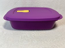 Tupperware Crystalwave Microwave With Insert 1L Dish Container  Purple