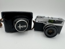 Vintage Petri 7 Green-O-Matic - 35mm Rangefinder Camera 45mm f/2.8 Leather Case