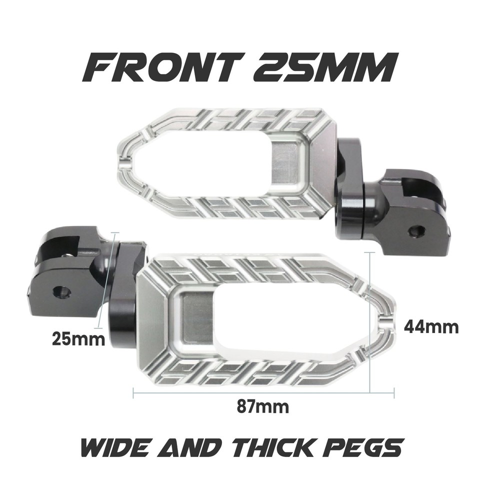 Titanium 25mm Lowered BUZZ Foot Pegs Lettering For ZZR1400 ZX14R 06-21 ...