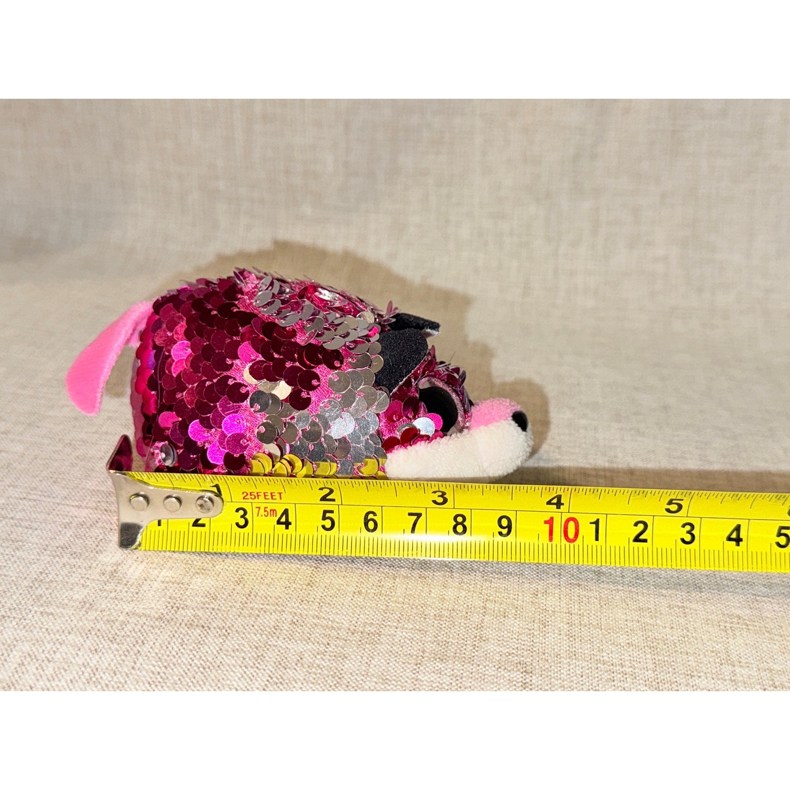 TY Teeny TY'S "Jewel" Pink Fox Plush Flippable Sequins 3 inch 2019