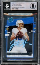 Justin Herbert Auto Signed 2020 Donruss Clearly Rated RC RR-JH Chargers Beckett