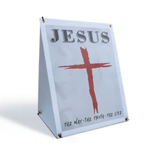 Jesus The Way The Truth The Life A-Frame Sidewalk Sign Christian Faith Based