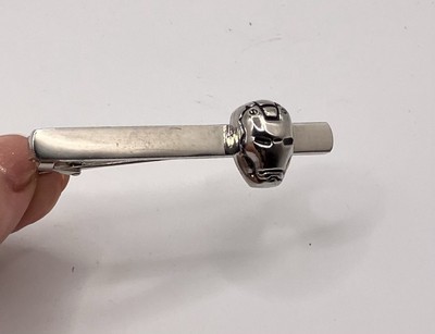 Men s Silver Tone Ironman Necktie Bar Tack Pin Neck Tie