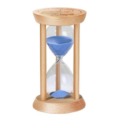 Wooden Sand Timer 30 Second Hourglass, Blue Wood Sand Clock, Small Watch 30 S...