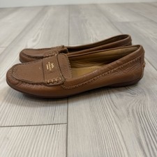 Coach Odette Brown Leather Loafers Women s 6.5 Slip On Flats Shoes READ