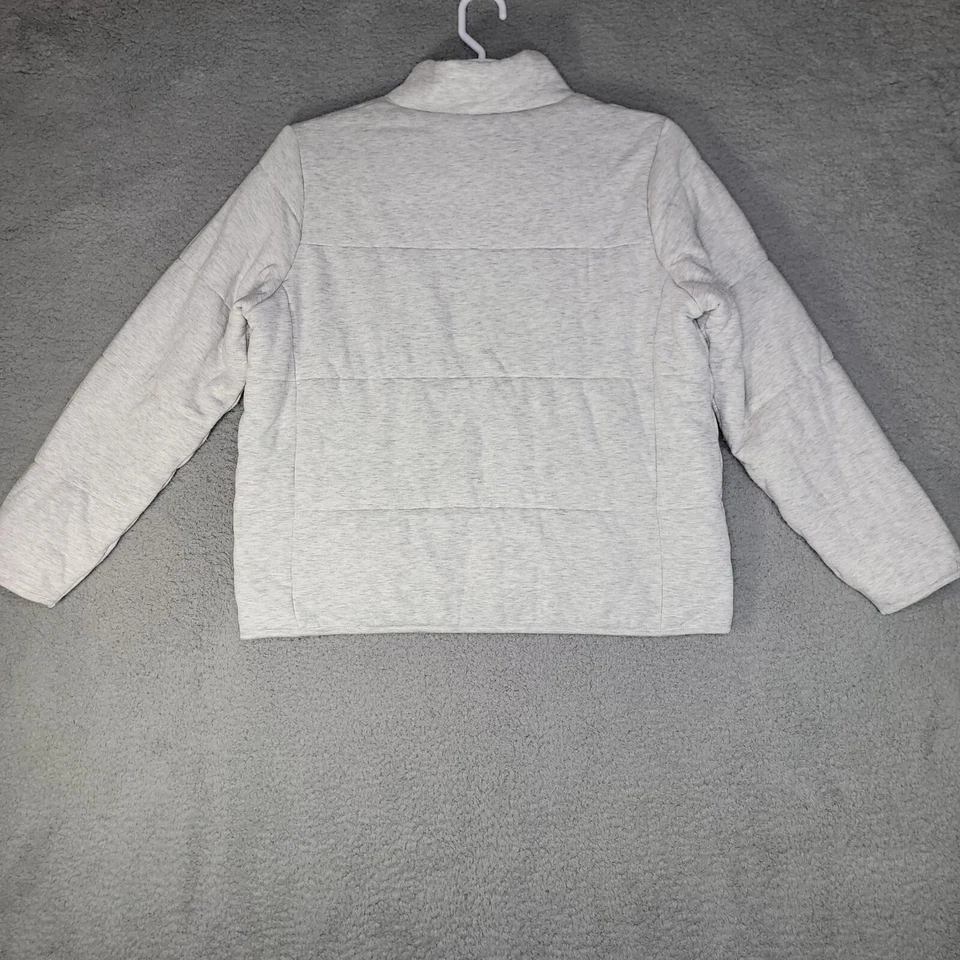 Chaqueta para mujer Three Dots talla grande acolchada cómoda acogedora gris cremallera cuello alto Foto 2 de 4