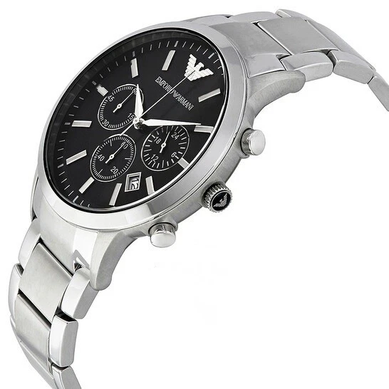 Emporio Armani AR2434 Men's Chronograph Silver Stainless Steel Watch 43mm - Image 2 of 4