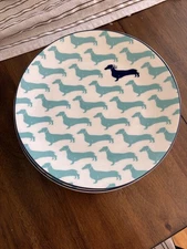 KATE SPADE LENOX WICKFORD DACHSHUND TURQUOISE ACCENT LUNCHEON PLATE(S) 