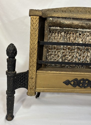 Antique Art Deco Cast Iron Gas Floor Heater Fireplace Insert Loyal Burner Co - Picture 5 of 14