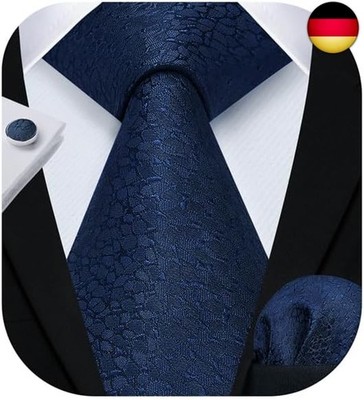 HISDERN Herren Hochzeit Krawatten und Einstecktuch Solide Krawatte
