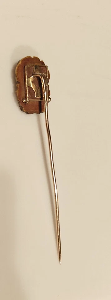 古董老虎之眼 14K 金雕刻胡子希腊神祖斯棒别针 — 第 4/4 张图片