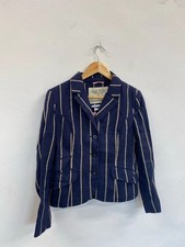 Amazing Rare Navy & cream striped Jack Wills blazer Uk12 traditional  YS486