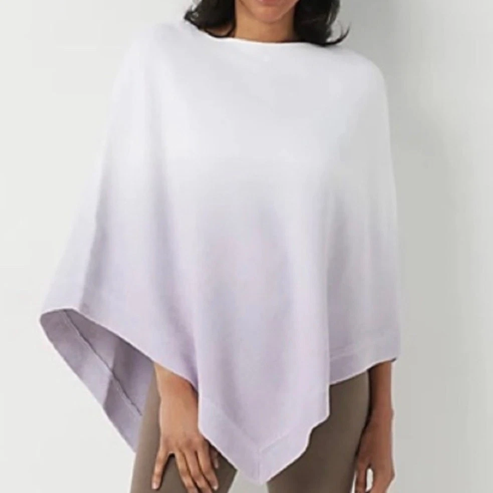 Barefoot Dreams CozyChic Ultra Lite Ocean Breeze Poncho Ombre Violet One Size