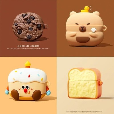 3D Chocolate Cookie Silikon Hülle für AirPods 1/2/3/Pro/Pro 2 Niedliche Cartoon Hülle