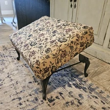 Antique Wrought Iron ADJUSTABLE Tilt Victorian Leg Rester Foot Stool Bench