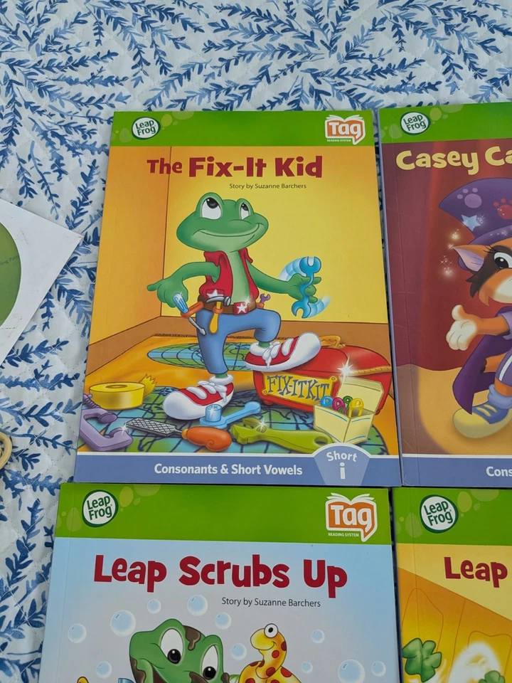 Leap Frog Tag Reader Bundle 8 Books W/ Pink Pen, CD, Disney Dr. Seuss Cars - Image 2 of 4