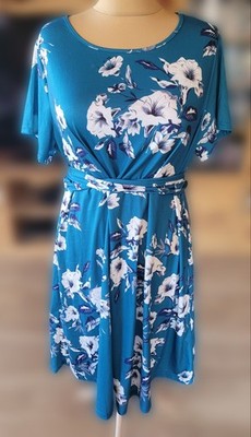 3XL Damen Sommerkleid Kurzarm Blumenmuster Kurz Frühling Plus Size Große Größen
