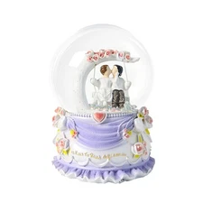 Romantic Couple Snow Globe Figurines in Love, 5" Hand Painted Sweet Loving To...