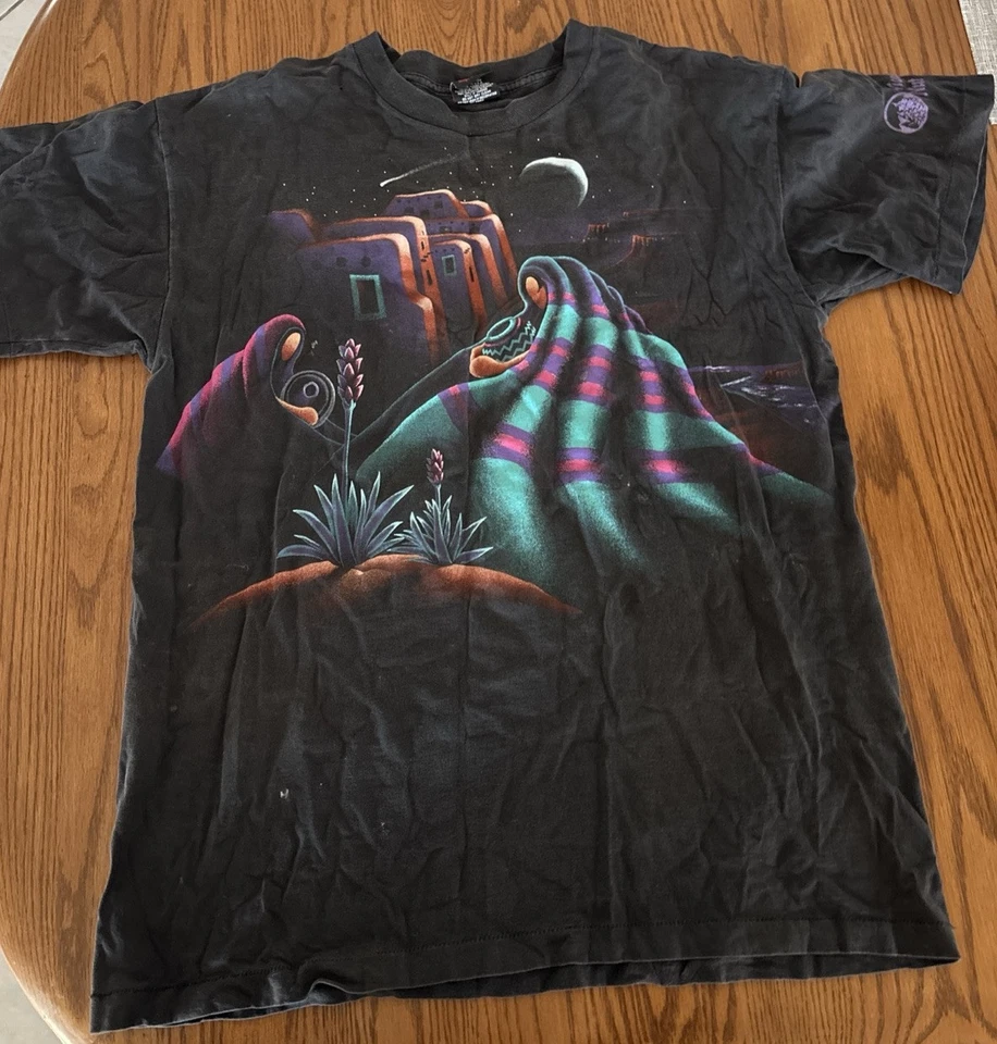 De Colección Mountain Man Habitat AZ Azteca Doble Cara L Nativo Suroeste Golpeado Foto 2 de 4