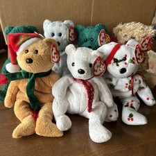 Beanie Babies Bears Lot Of 7 Adorable Christmas Bears
