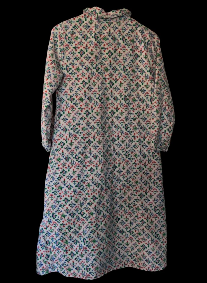 Lanz of Salzburg ночная рубашка пальто средний цветочный фланель макси коттедж США - Изображение 3 из 4