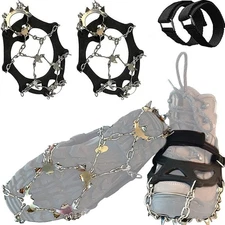 Ice Snow Traction Lightweight Crampon Cleats Size L Boots Shoes Anti-Slip Spikes