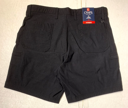 NWT CHAPS Men's DRI WEAR Moisture Wicking Shorts Stretch Flex Waist Black All SZ - Picture 2 of 7