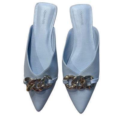 Open Edit Women's Baby Blue Kristina Pointed Toe Mule Shoe Size 10 NWOT