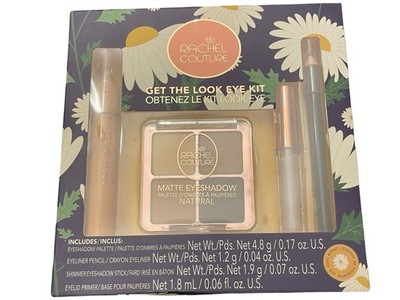 RACHEL COUTURE GET THE LOOK NATURAL EYE SHADOW MAKEUP SET EYELID PRIMER  NEW
